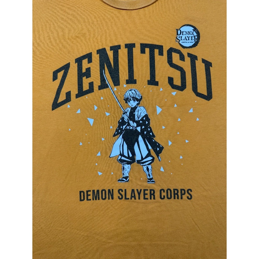 Mens DEMON SLAYER CORPS Zenitsu Agatsuma Golden Yellow T-Shirt All Cotton Sz Med - Picture 5 of 8